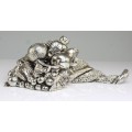 decor argintat " Cornul abundentei " 14 cm. atelier Marchetti, Italia